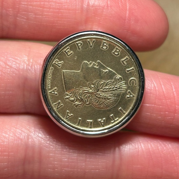 *SOLD* Italian Lira Coin 925 Sterling Silver Ring - Picture 13 of 16